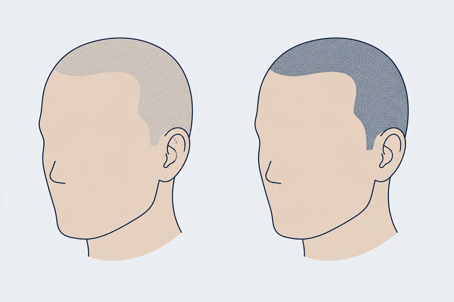 Cómo afecta el contraste entre el color del pelo y el de la piel al elegir el número de rapado