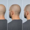 Comparación del aspecto de una cabeza rapada al cero, al uno y al dos
